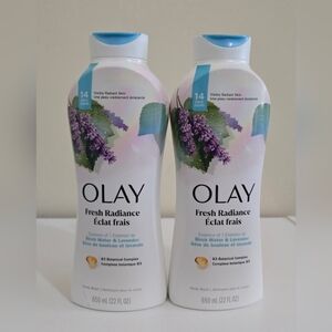 OLAY Fresh Radiance Body Wash Birch Water & Lavander 2 Bottles 22oz Ea Brand New